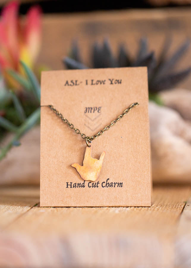 ASL- I Love You Necklace