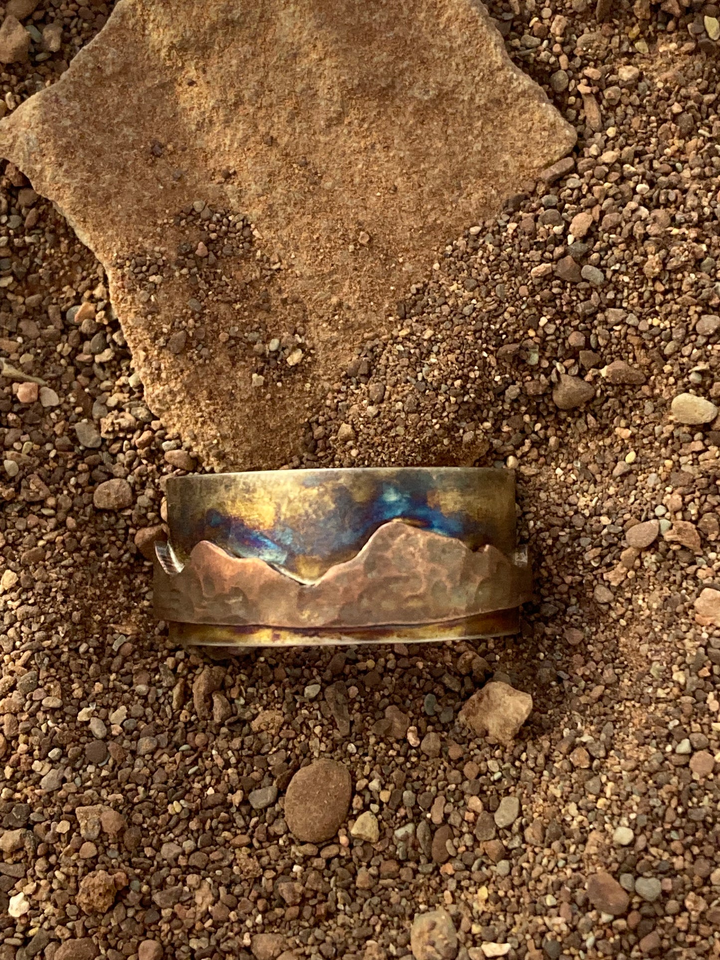 MADE TO ORDER - Sterling Silver & Copper Landscape Ring