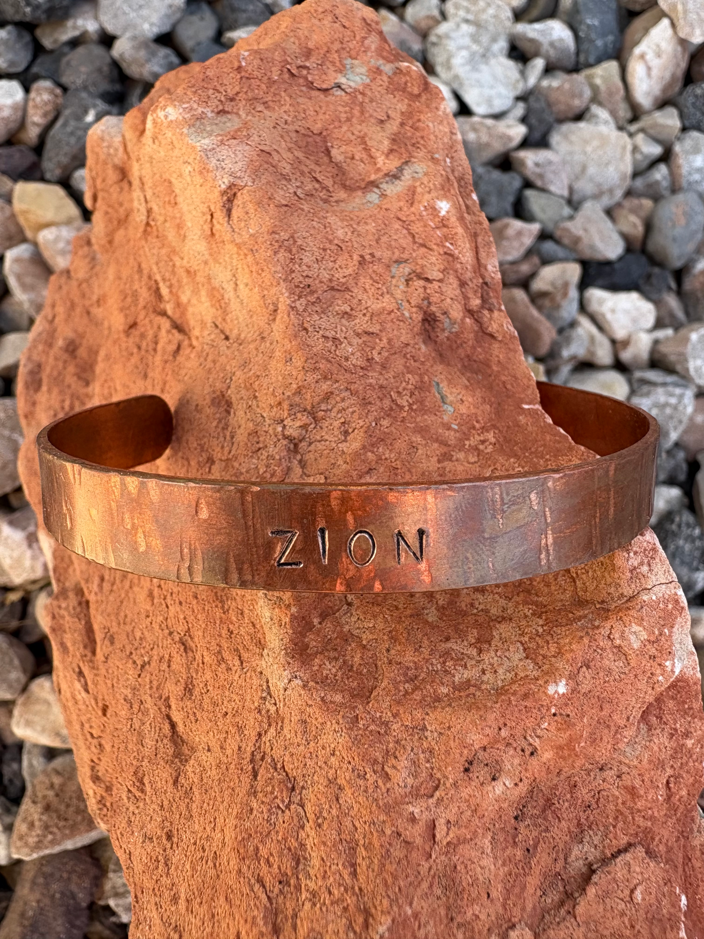 Stamped Copper Bracelet - ZION