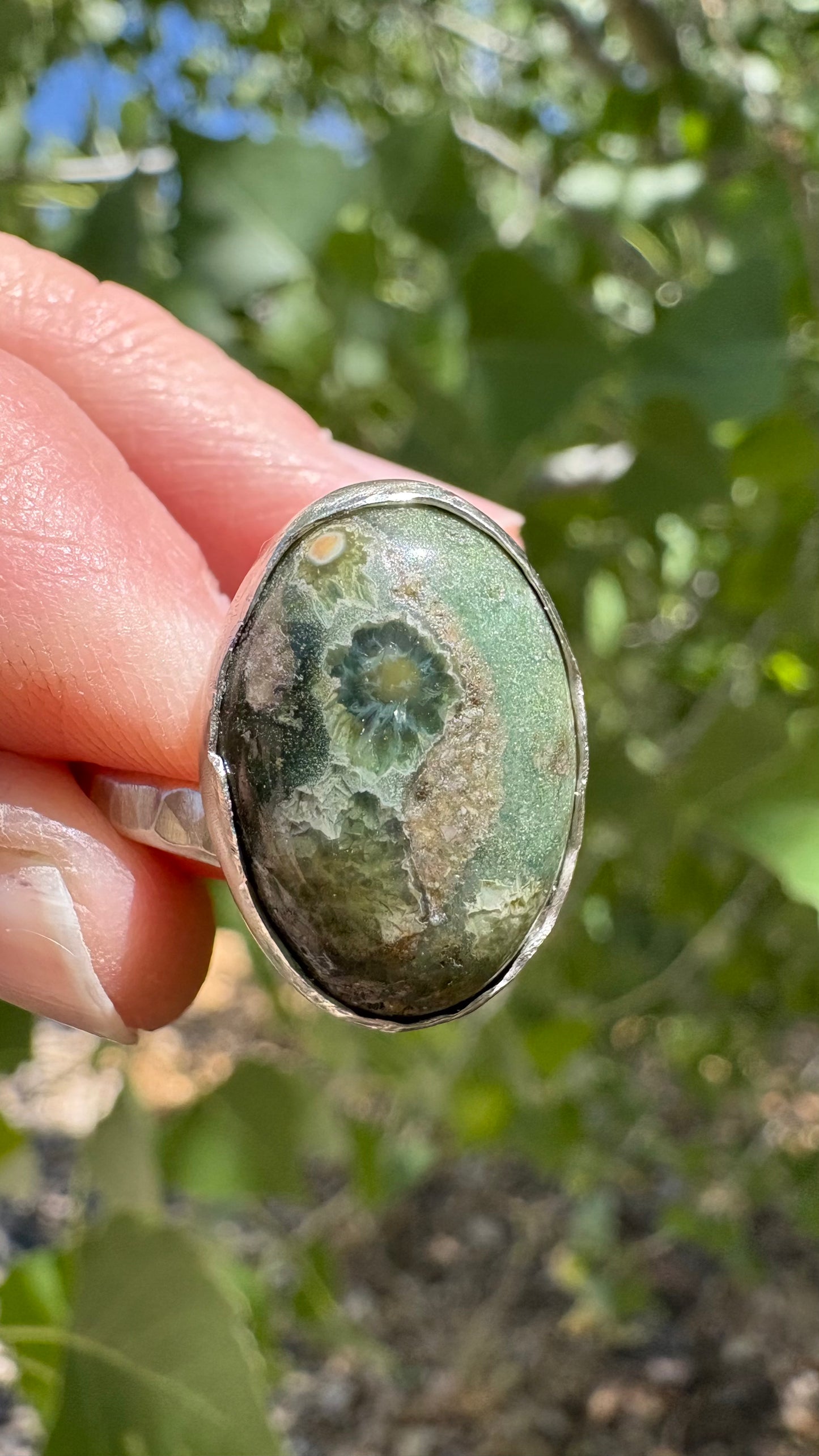 Rainforest Rhyolite Ring - Size 8.75