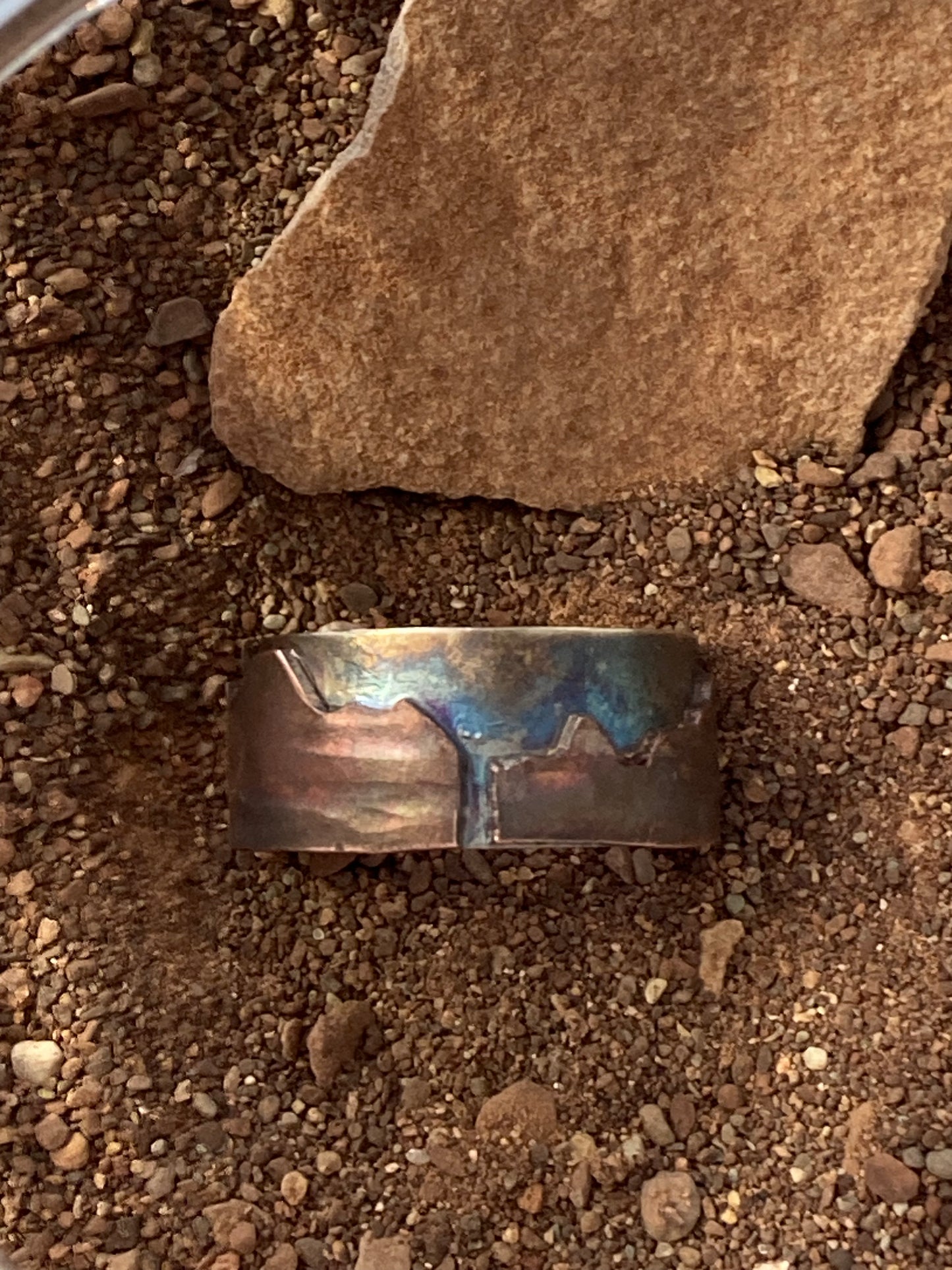 MADE TO ORDER - Sterling Silver & Copper Landscape Ring