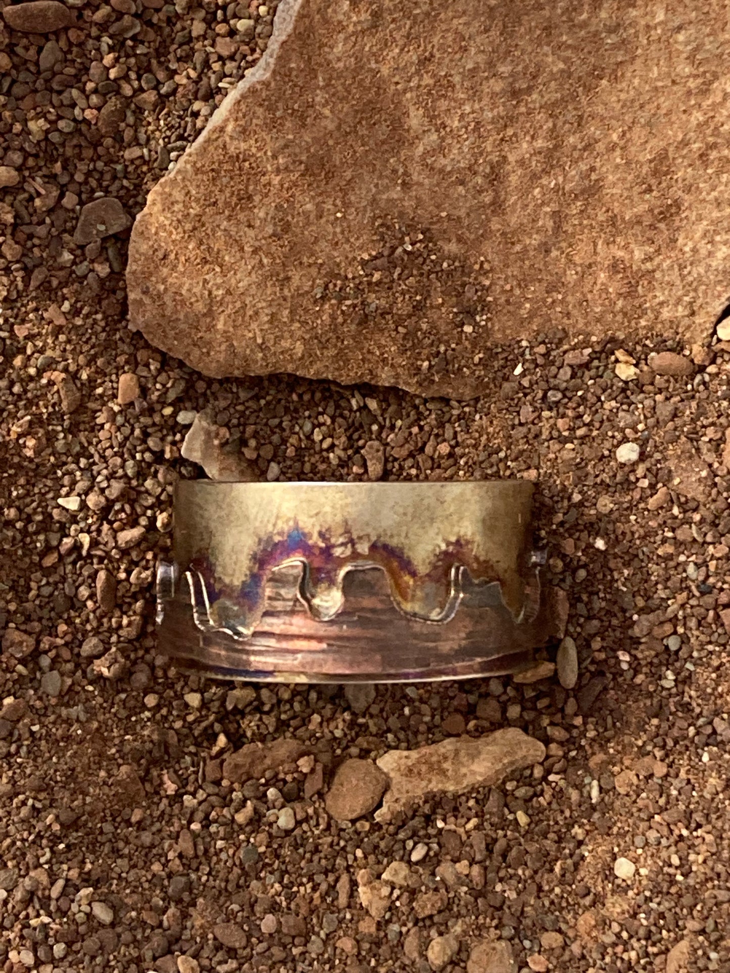 MADE TO ORDER - Sterling Silver & Copper Landscape Ring