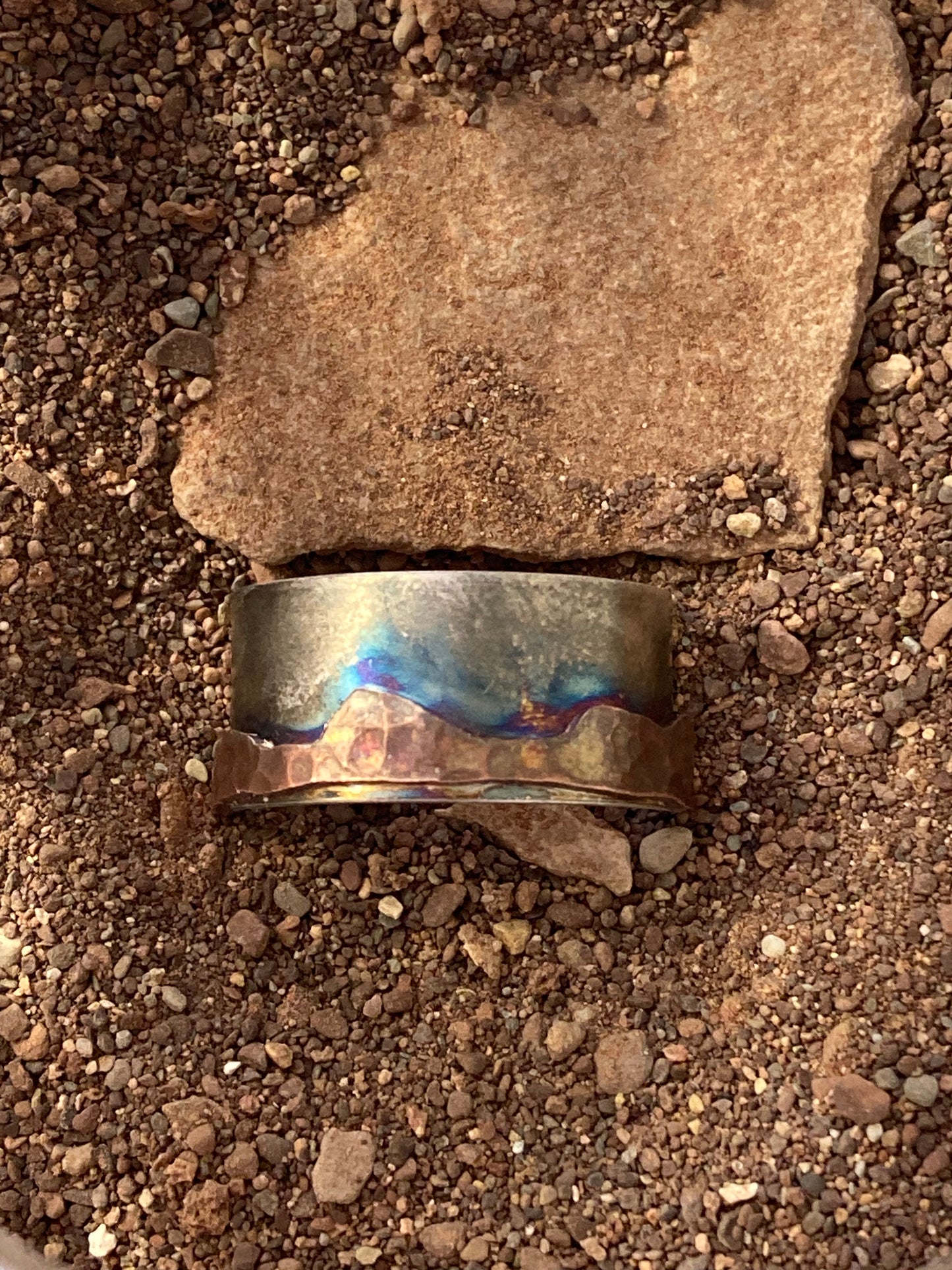 MADE TO ORDER - Sterling Silver & Copper Landscape Ring